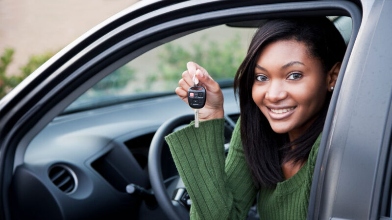 Woman holding keys